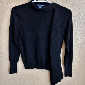 Ralph Lauren Merino Wool Gray Black Sweater
